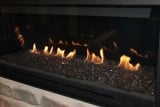 Gas fireplace close up
